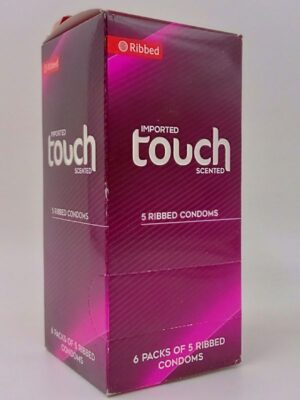Touch Condoms - 6 x 5 Ribbed Condoms Pack