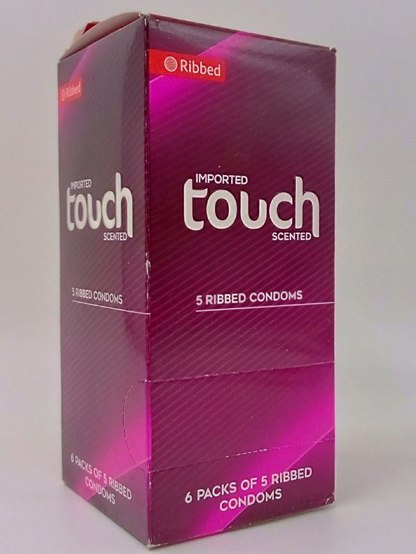 Touch Condoms – 6 x 5 Ribbed Condoms Pack