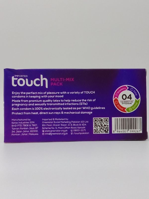 Touch Condoms Multi Mix Pack - 4 Condoms Pack 2 Touch Condoms Multi Mix Pack - 4 Condoms Pack