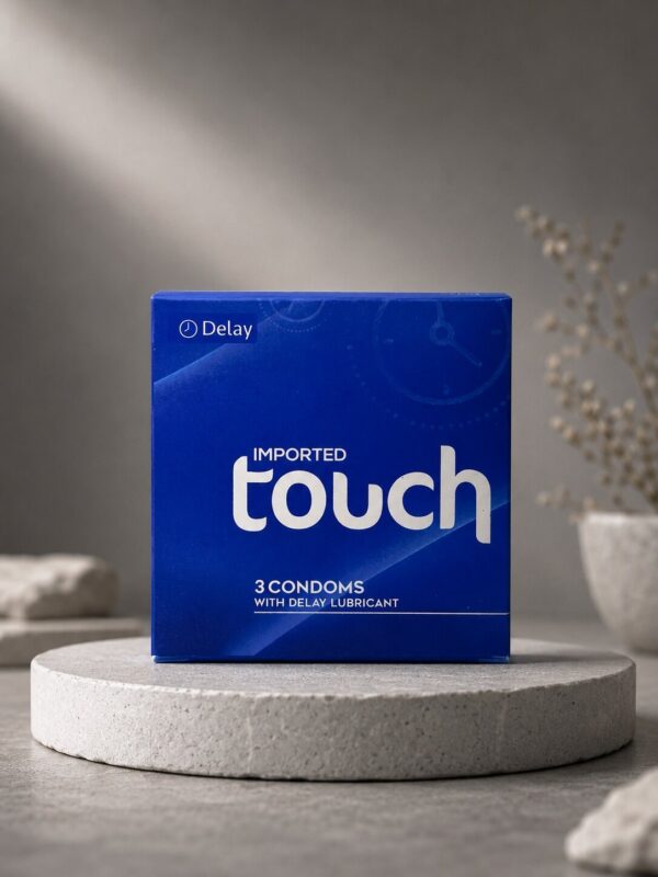 Touch Delay Condom – 3 Pack | Delay Lubricant, Natural Rubber Latex