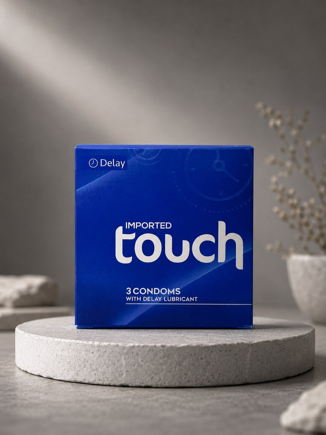 Touch Delay Condom – 3 Pack | Delay Lubricant, Natural Rubber Latex