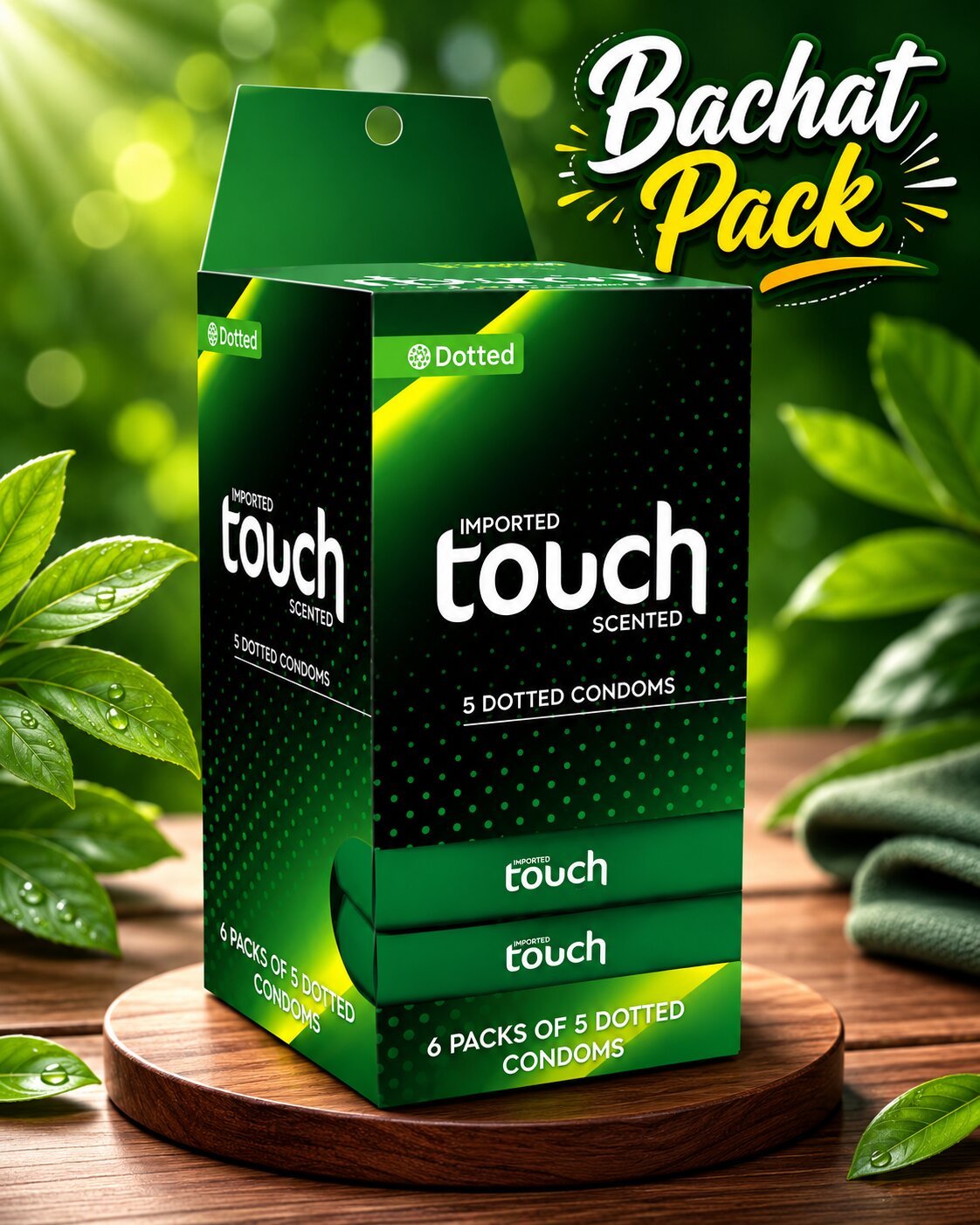 Touch Dotted Condoms – 30 Pack | Scented, Lubricated & Dotted for Extra Pleasure