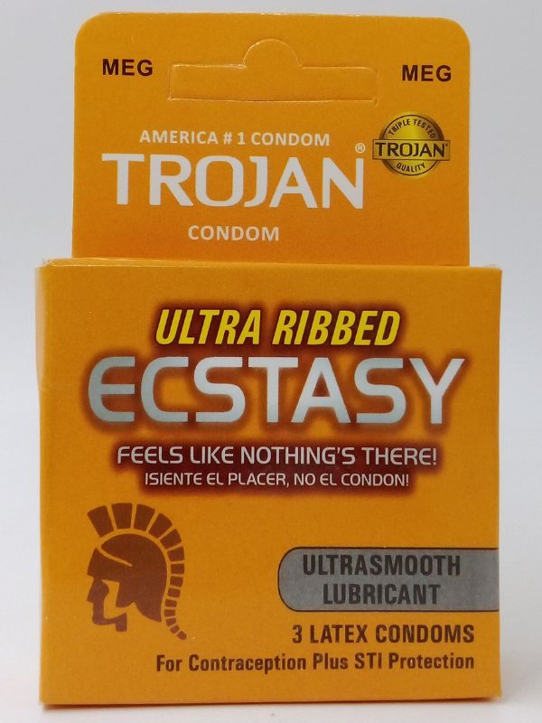 Trojan Ecstasy Condoms – 3 Ultra Ribbed Condoms