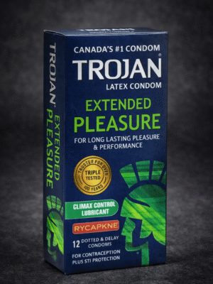 Trojan Extended Pleasure Condoms - 12 Pack Dotted & Delay for Long-Lasting Intimacy