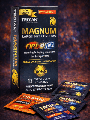 Trojan Magnum Large Size Condoms - 12 Premium Latex Lubricated Condoms