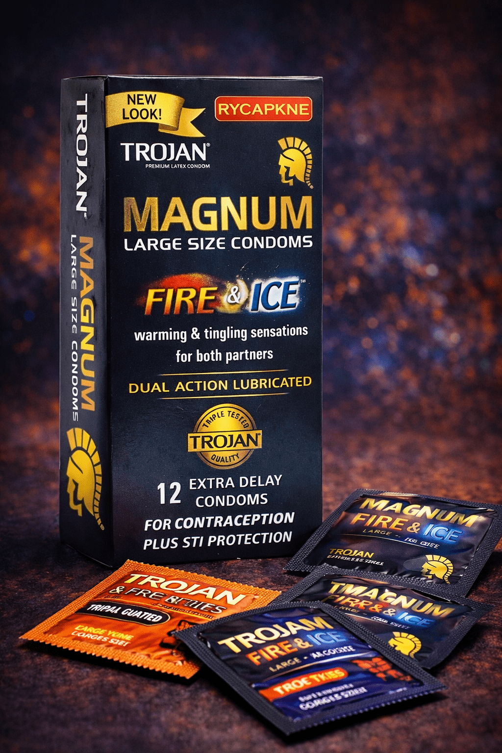Trojan Magnum Large Size Condoms – 12 Premium Latex Lubricated Condoms