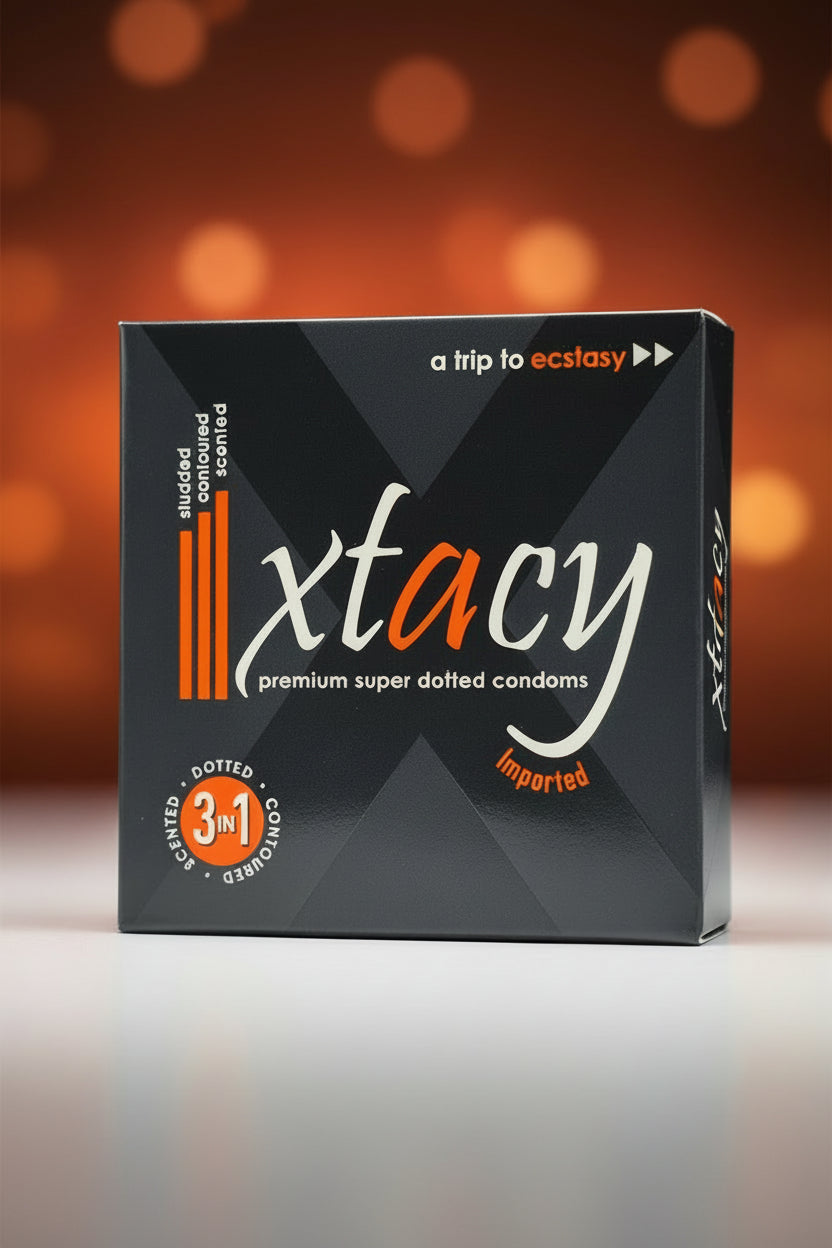 Xtacy Condoms –  3 Premium Super Dotted Condoms