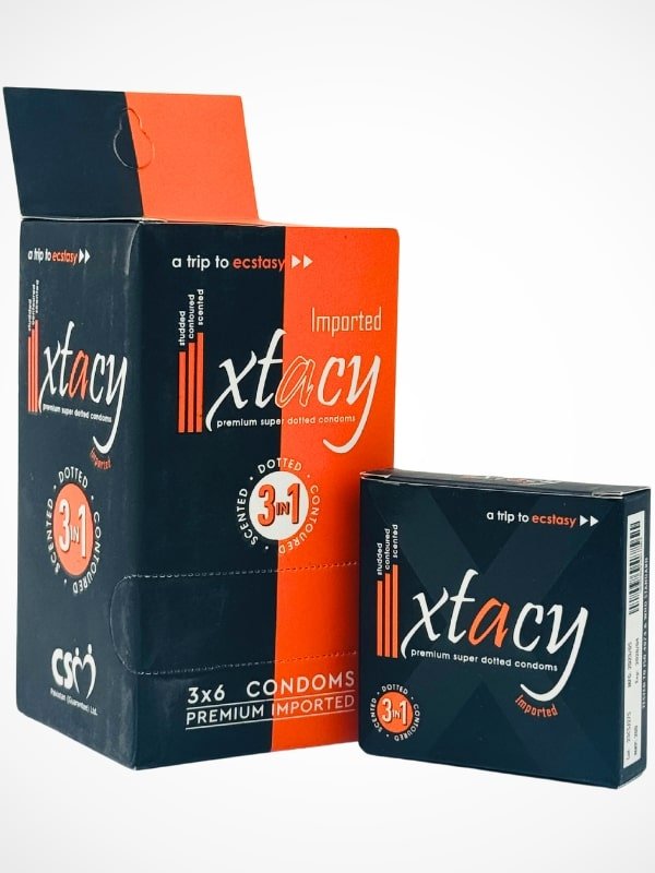 Xtacy Condoms Premium Super Dotted – 6 x 3 Condoms Pack