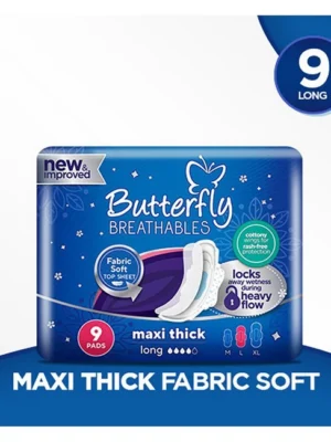 Butterfly Breathables Maxi Thick Pads – Large (9-Pack) in Pakistan