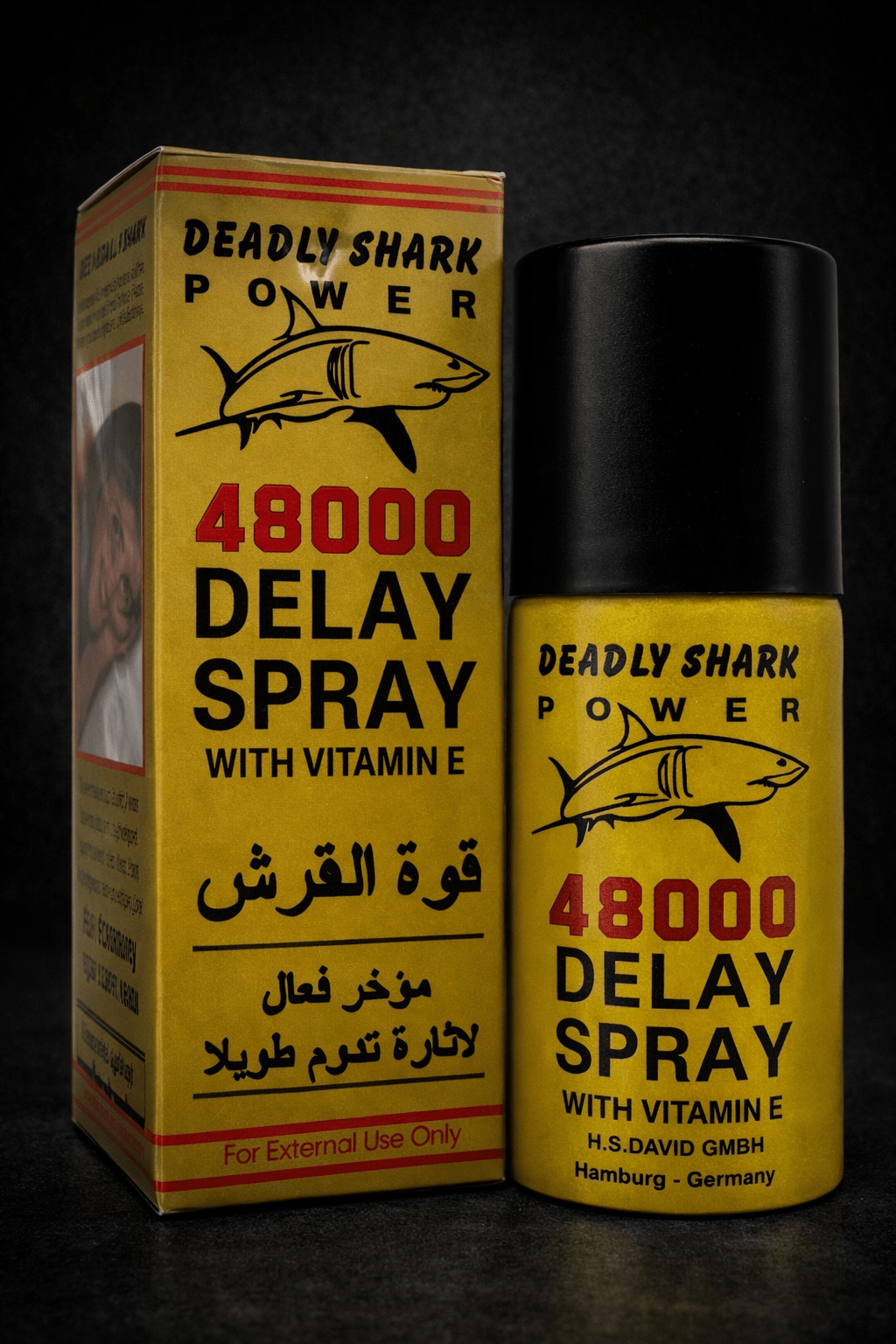 Deadly Shark 48000 Delay Spray | Lidocaine Spray for Men | Last 45–60 Min
