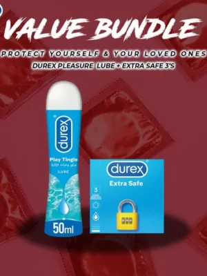 Durex Pack Of 2 – Extra Safe Condoms & Durex Play Tingle Lube in Pakistan