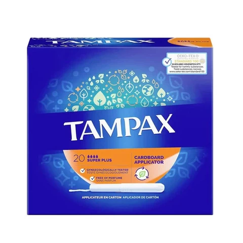 Tampax Cardboard Super Plus Tampons – 20 Count in Pakistan