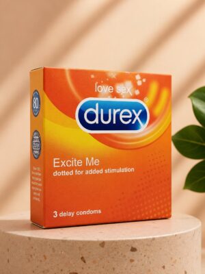 Durex Excite Me Dotted Condoms – Pack of 3 | Raised Dots for Extra Pleasure