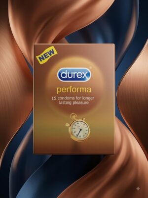 Durex Performa Condoms – Long Lasting, Dotted, Extra Lubricated | Pack of 12