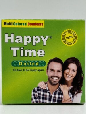 Happy Time Dotted Condom - 2 Multi Colored Condoms