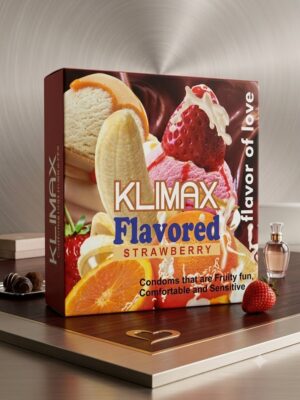 Klimax Strawberry Flavored Condoms – 3 Pack | Smooth Latex